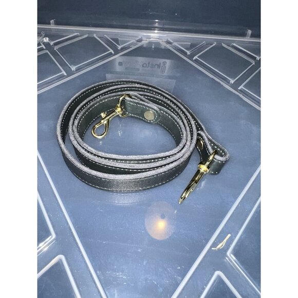 Dark Green Leather Crossbody Strap Brass Silverware 44" - Picture 1 of 4